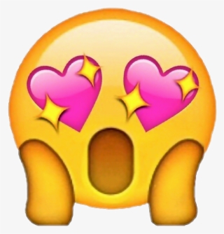 #wow #emojiiphone - Pink Heart Eyes Emoji
