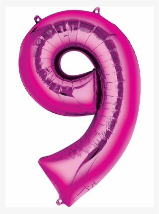 34inch Pink Number Balloons - Globo De 9 Años