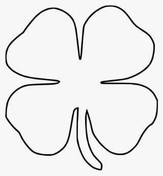 Four Leaf Clover Drawing - Four Leaf Clover Outline Png - 1024x1024 PNG ...