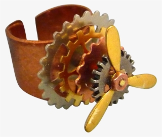 Mixed Metal Steampunk Gear 3d Adjustable Ringthis Unique - Octopus