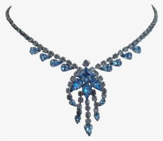 Download Vintage And Clear Rhinestone Earrings S Lady - Blue Necklace Transparent