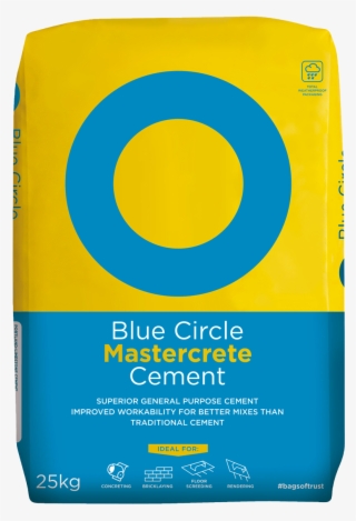 Blue Circle Mastercrete Cement 25kg Plastic Bag - Blue Circle Cement