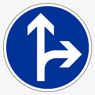 Traffic Sign Road Sign Shield - Verkehrszeichen Geradeaus Und Rechts