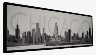 Chicago Collection Canvas Fine Art Pencil Illustration - Skyline