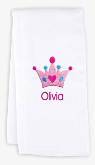 Personalized Burp Cloth With Crown - Sock
