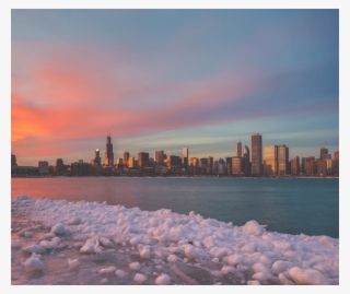 Chicago In Winter - Fina Bakgrundsbilder Solnedgång New York