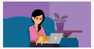 Sarah The Mathematician Sits On Her Sofa With Pickles - Cartoon