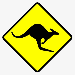Free Vector Caution Kangaroo Clip Art - Kangaroo Clip Art