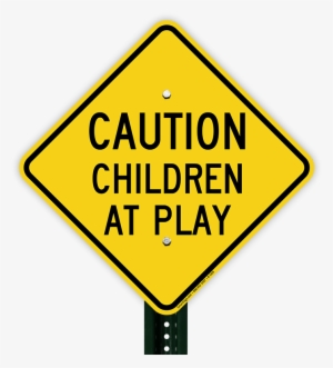 Caution Children At Play Aluminum Property Sign - Roadtrafficsigns Slow Down - Children Present, Fluorescent