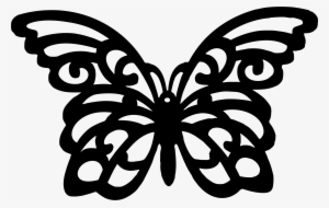 Clipart Line Art Big Image Png - Silhouette Of A Butterfly
