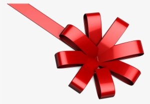 Red Bow Ribbon Png Background Image - Gift Wrapping
