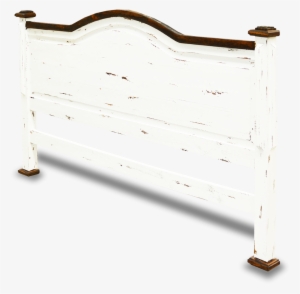 Cottage Rustic Queen Headboard Distressed White - Bench