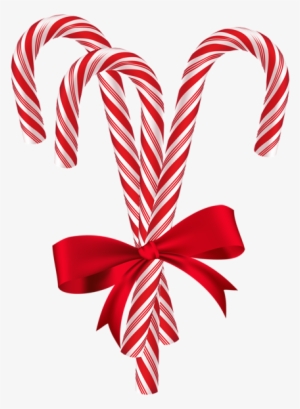 Stock Candy With Red Bow Png Clip Art - Candy Canes Png