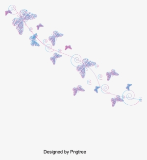 Simple Butterfly Silhouette Design, Cartoons, Hand - Hand Painted Butterflies