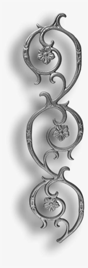 Metal Decoration Border Edge Frame Silver Grey Flowers - Picsart Photo Studio