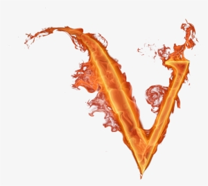 Letras Em Png Efabc V Logo - Fire Letter V Png