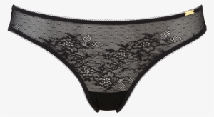 Glossies Lace Brief Black - Undergarment