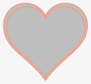 Double Outline Heart Peach With Grey Clip Art At Clker - Orange And Grey Heart