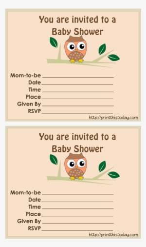 Free Printable Owl Baby Shower Invitations - Baby Shower