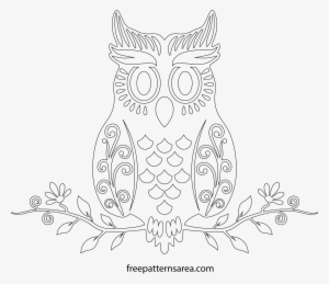 Cute Owl Vector Art Cutting Template Outlines, Owl - Drawing
