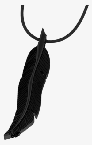 Black Feather Necklace By G&p - Feather