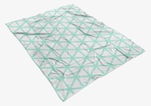 Mint Grid On White Fleece Throw Blanket - Triangle