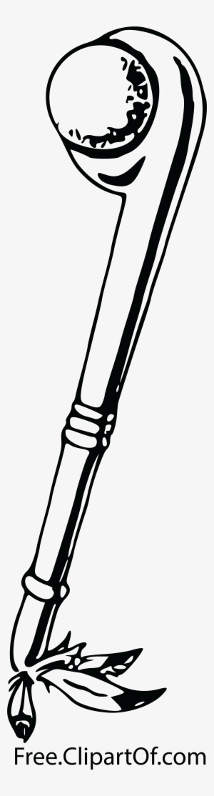 Free Clipart Of A Black And White Tomahawk With Feathers