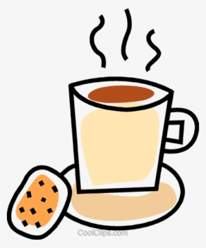 Taza De Café Y Una Galleta Libres De Derechos Ilustraciones - Чашка С Печеньем Арт Png