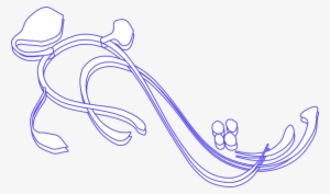 White Flourish W Blue Outline Svg Clip Arts 600 X 354