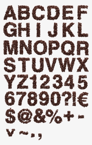 Coffee Beans Font Alphabet - Block Letters