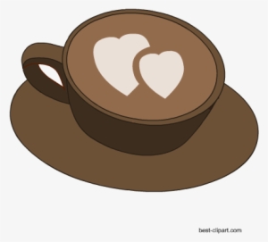 Coffee With Hearts Free Clip Art - Coffee