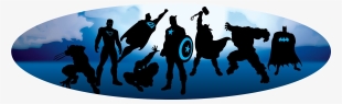 Superhero Silhouette Banner Oval - Marvel Heroic Silhouettes