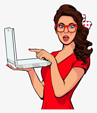 Superheroes - Pop Art Girl On Laptop