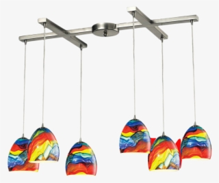 31445 Colorwave Pendant In Satin Nickel And Rainbow - Lighting