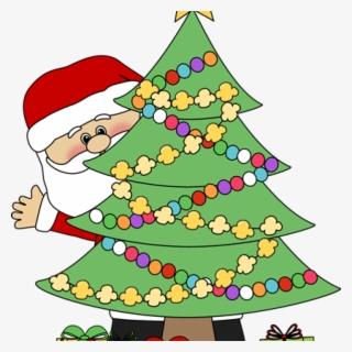 Clip Art Christmas Tree Christmas Clip Art Santa Behind - Free Printable Secret Santa Notes