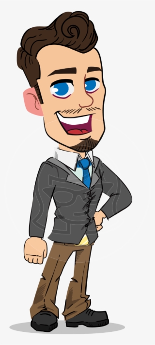 Simple Style Cartoon Of A Businessman With Goatee - Cartoon
