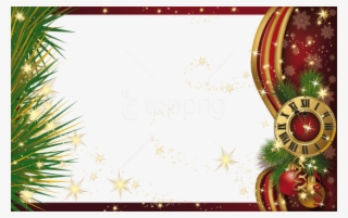 Free Png Christmas Png Frame With Clock Background - Merry Christmas Frame Png