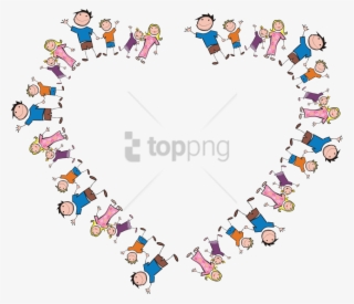 Free Png Freeof A Heart Frame Made Of Stick Family - Stick Figure Family Heart