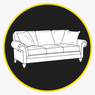 Couch Icon Black Background Circle - Studio Couch