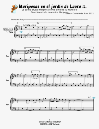 Mariposas En El Jardín De Laura - Sheet Music