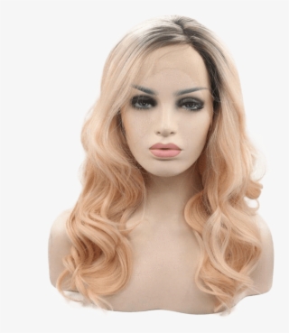Peachy Blonde Wavy Long Lace Front Wig - Wig