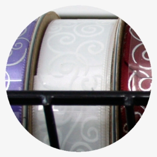 Swirl Pattern Ribbon White/white - Makeup Mirror