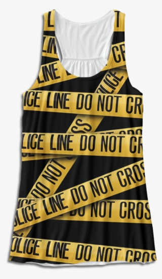 Police Tape Racerback Tank Top - One-piece Garment