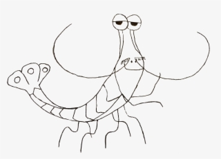 Drawn Fishing Nemo - Line Art