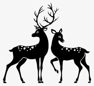 Whitetail Deer Silhouette Clip Art Hubpicture Pin Ⓒ - Stag And Deer Silhouette