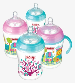 Nuby Natural Touch Redaqua 9oz - Nuby Natural Touch Baby Bottles 4 Pack