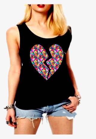 Broken Heart Black Tank - Girl