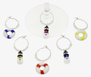 Glass Lighthouse Wine Charms - Locket