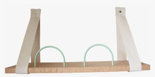 Hooks Shelf Mint Metal White Ribbon - Plywood