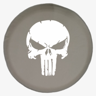 Cracked Punisher Skull With Angry Eyes Offroad Jeep - Punisher Skull On Car Hood
